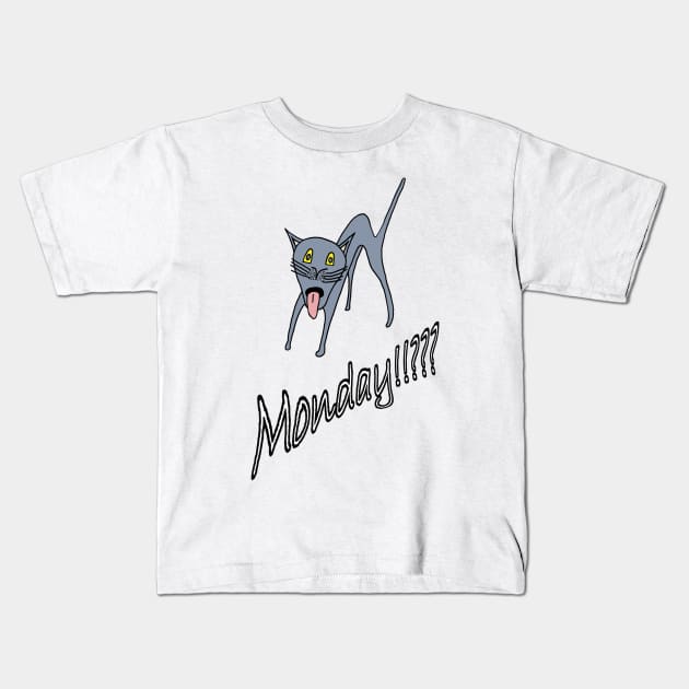 Cat monday Kids T-Shirt by WOS